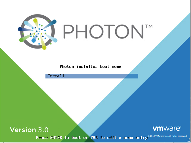 PhotonOS 3.0 boot menu